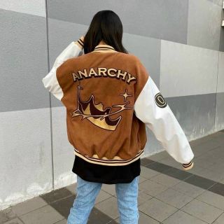 Áo khoác nhung logo anarchy form bự