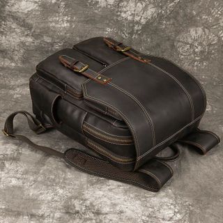 Balo Da Bò Sáp RETRO Chứa Laptop Đa Chức Năng