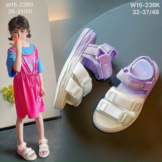 Sandal trẻ em 2 quai ngang phối 2 màu đẹp giá sỉ