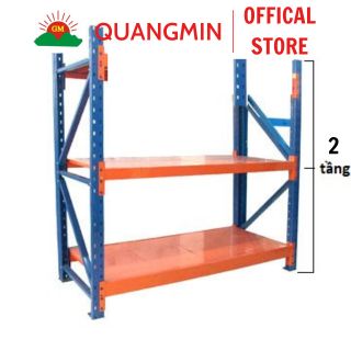 KỆ SẮT ĐA NĂNG ĐỂ HÀNG 2 tầng Quang Min, dài 2m, rộng 0.6m, cao 2m, kệ chứa hàng LẮP GHÉP THÔNG MINH hiện đại chịu tải 100kg/tầng giá sỉ