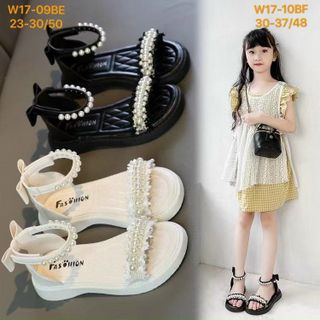 Sandal trẻ em Đính Nơ Ren Ngọc Trai