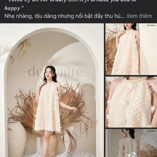 Váy yếm đính dây tết cổ