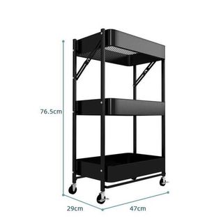 Kệ xe đẩy 3 Tầng, kệ để đồ làm tóc GẤP GỌN có bánh xe BẮNG SẮT