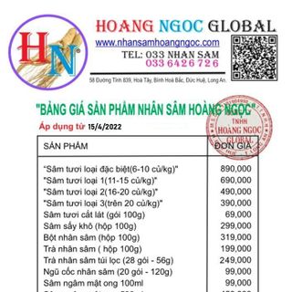 Trà nhân sâm Hoàng Ngọc - 1 triệu uống trọn đời
