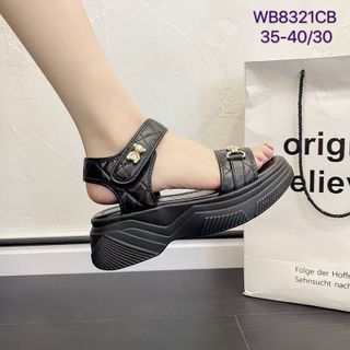 Sandal nữ đế bánh mì quai ngang phối xích cực đẹp