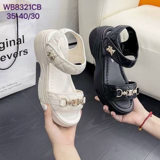 Sandal nữ đế bánh mì quai ngang phối xích cực đẹp giá sỉ