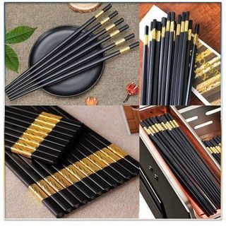 combo 10 đôi đũa hợp kim gắn vàng giá sỉ