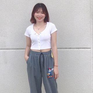 Quần bo chân nữ thể thao vải dày không xù lông,thiêu Mikey, đi chơi , đi làm BC01-XÁM ĐẬM