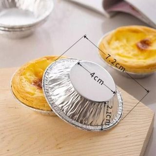 img Set 50 Đế Cốc Chén Giấy Bạc Lót Khuôn Nướng Bánh Tart Trứng, Dùng 1 Lần