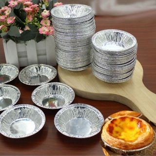 img Set 50 Đế Cốc Chén Giấy Bạc Lót Khuôn Nướng Bánh Tart Trứng, Dùng 1 Lần
