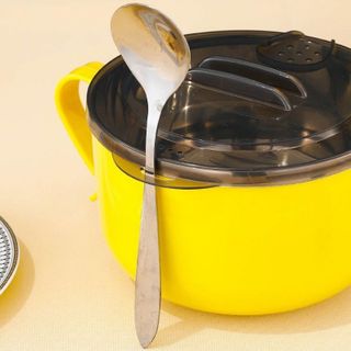 Ca ăn mì lòng inox có nắp đậy Vịt Vàng 15cm, Tô mì vịt vàng 15cm