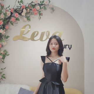 Đầm xòe chéo ngực phối eo cao cấp D3
