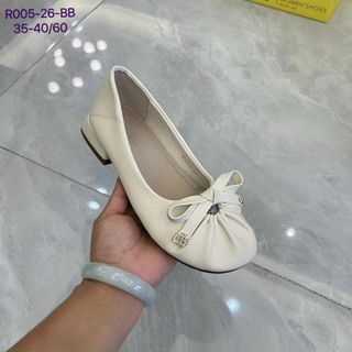 Giày búp bê nữ gót vuông thấp có quai ngang dán