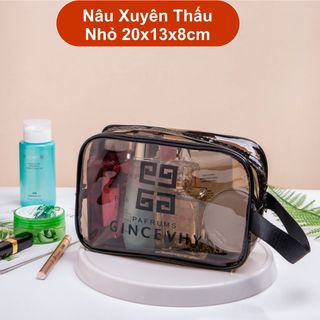 combo 3 túi đựng mỹ phẩm Nâu Trong Suốt Giá Rẻ