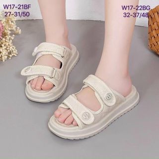 Sandal trẻ em chất da mềm 2 quai ngang đế bánh mỳ
