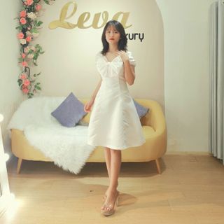 Đầm nơ bẹt vai cao cấp D2