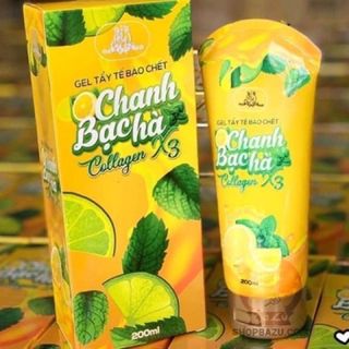 tẩy kì tế bào body x3 collagen đông anh chanh bạc hà 200ml