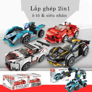 Đồ chơi lắp ráp Lego hình ô tô siêu nhân