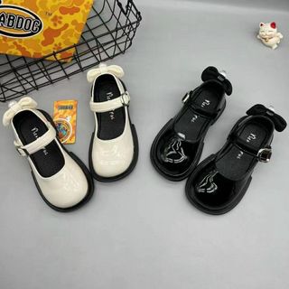 Giày búp bê trẻ em da bóng có quai ngang