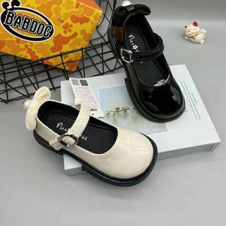 Giày búp bê trẻ em da bóng có quai ngang