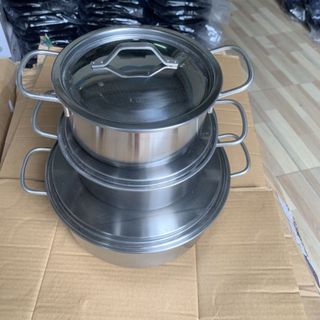BỘ 3 NỒI 1 ĐÁY DÀY 5 ZEM QUAI ĐŨA
