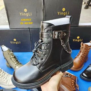 Giày boots nữ cổ thấp kiểu buộc dây đẹp