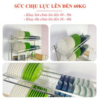 Kệ inox đựng chén bát đa năng Foodcom - Made in Việt Nam - Loại 1 tầng và 2 tầng - Giá sỉ