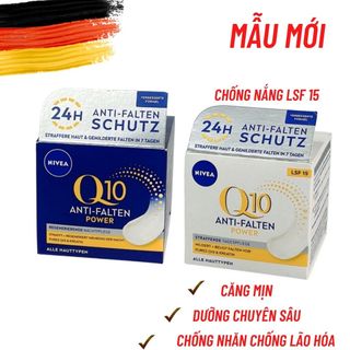 Cặp Kem dưỡng da ngày và đêm Nivea Q10 Power Anti-Falten làm giảm nếp nhăn, tái tạo da