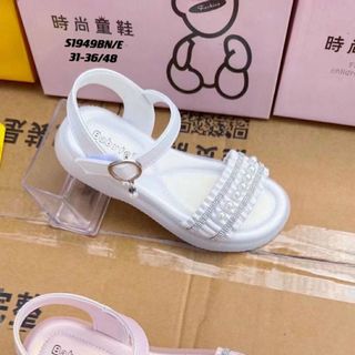 Sandal trẻ em /bé gái quai ngang nhún đính ngọc trai giá sỉ