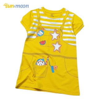 Đầm thun bé gái sọc giả yếm Sun & Moon giá sỉ