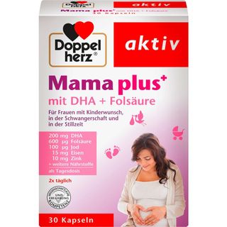 Vitamin tổng hợp cho bà bầu Doppelherz Mama plus + mit DHA + Folsaure, hộp 30 viên