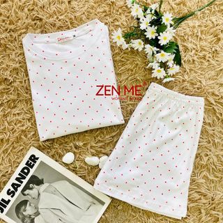 Đồ bộ mặc nhà nữ cotton Zen Me phong cách dễ thương dáng cộc tay cho mùa hè