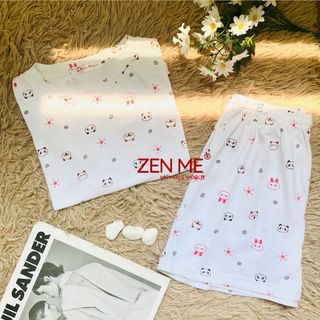 Đồ bộ mặc nhà nữ cotton Zen Me phong cách dễ thương dáng cộc tay cho mùa hè