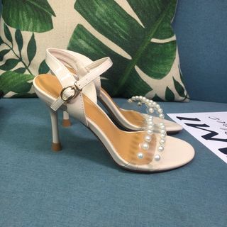 Sandal nữ cao gót đính hạt ngọc trai CG0023