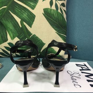 Sandal nữ cao gót nhọn quai dây đính đá đồng tiền CG0043