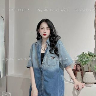 Áo somi jean thêu hàng jean cotton xịn giá sỉ