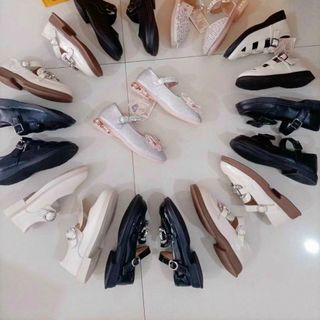 Giày búp bê trẻ em da mềm có quai ngang