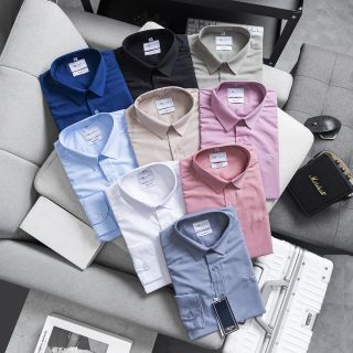 Áo sơ mi nam, sơ mi tay dài chất vải lụa Nến chống nhăn tuyệt đối, chuẩn hàng Xuất G2000 size từ 50kg-90kg