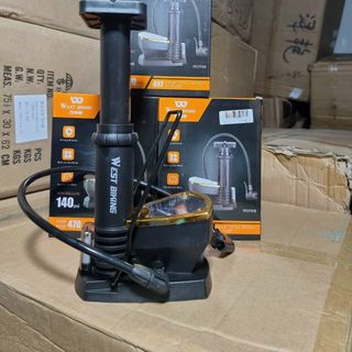sỉ Bơm Hơi Đạp Chân West Biking Áp Suất Cao 140PSI Cho Xe Đạp Đường Trường MTB Kèm Ống Đồng Hồ Bơm Hơi Sàn Xe