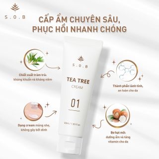 Kem dưỡng S.O.B trắng da và giảm mụn S.O.B Tea Tree Cream