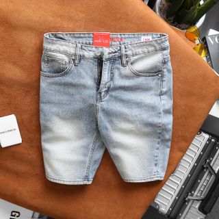 quần short jean nam chất jean co giản xịn sò dày dặn fom slim ngang gối, jean đã qua xử lý wash mền mịn size từ 55kg - 90kg