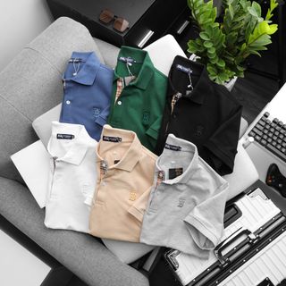 Quần áo nam, áo thun có cổ nam chất cá sấu cotton 100% dày đẹp. Sờ vải là thích size từ 55kg - 92kg