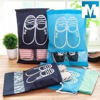 Túi Đựng Giày Dép Có Dây Rút, Chống Bụi, Chất Liệu Vải Không Dệt, Có Lớp Nhựa Trong Suốt Tiện Lợi ( size 43x32 )