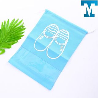 Túi Đựng Giày Dép Có Dây Rút, Chống Bụi, Chất Liệu Vải Không Dệt, Có Lớp Nhựa Trong Suốt Tiện Lợi ( size 43x32 )