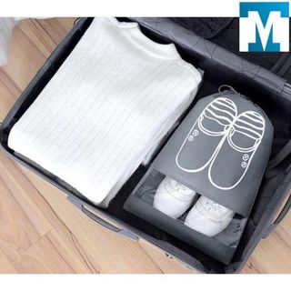 Túi Đựng Giày Dép Có Dây Rút, Chống Bụi, Chất Liệu Vải Không Dệt, Có Lớp Nhựa Trong Suốt Tiện Lợi ( size 43x32 )