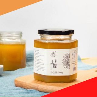 Hũ chưng yến hủ thủy tinh lục giác 100ml nắp thiếc đựng thực phẩm gia vị mật ong