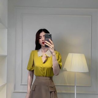 Chân váy xòe dài nắp túi giả