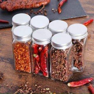 Hũ đựng gia vị thủy tinh mini 120ml nắp nhôm có rắc tiêu