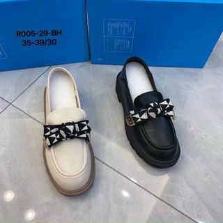 Giày lười nữ chất da mềm phối nơ đẹp