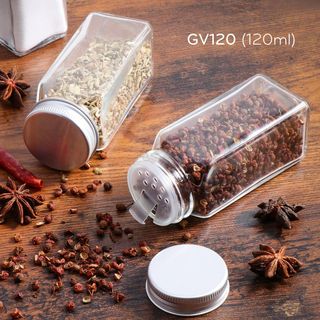 Hũ đựng gia vị thủy tinh mini 120ml nắp nhôm có rắc tiêu